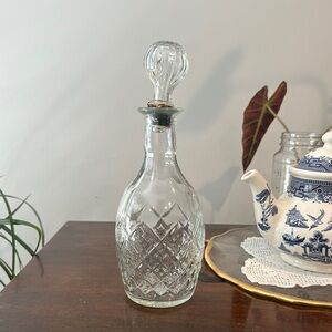 Vintage London Winery LTD 1967 Clear Glass Decanter with Cork Stopper & Glass